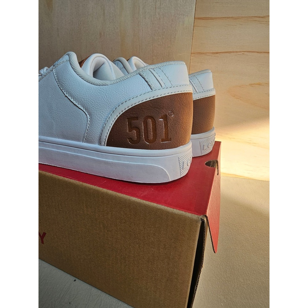 Levis Jeffrey 501 Tumbled UL Mens White Tan Sneakers Shoes 10.5 519495-71X1 - Picture 5 of 12